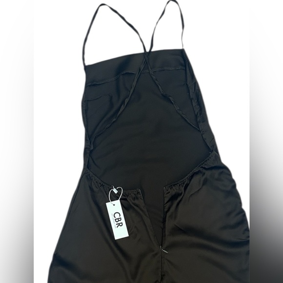 CBR NWT Women’s Asymmetrical Ruched Side Open Back Brown Dress Size: S - Picture 6 of 7